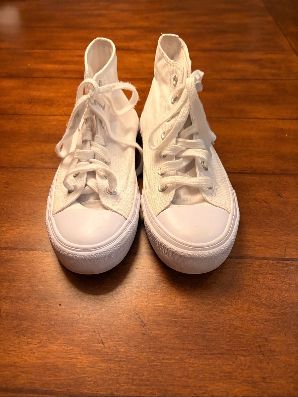 No Boundaries White High-Top Platform Canvas Sneakers